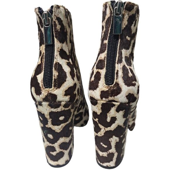 Charles David Women's Real Calf Fur Animal Print Ankle Boots Brown Multi Sz 8 - Picture 5 of 7